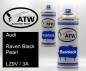 Preview: Audi, Raven Black Pearl, LZ9V / 3A: 400ml Sprühdose + 400ml Klarlack - Set, von ATW Autoteile West.